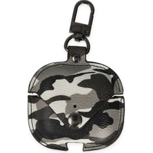 Almira Butik Mey Ithalat®  Airpods Pro 2 (2.nesil) Çanta Kamuflaj Deri Kılıf - Gri