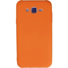 Almira Butik Mey Ithalat®  Samsung Galaxy J7 Kılıf Nano Içi Kadife Silikon - Turuncu