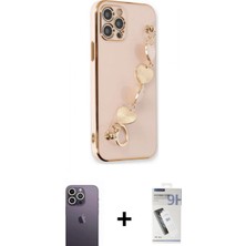 Marsilyan™- iPhone 12 Pro Max Kılıf Nova Işık Prime - Şeffaf Uv Polymer Nano Ekran Koruyucu + Beyaz Neon Fosforlu Kamera Lens