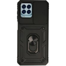 Almira Butik Mey Ithalat®  Samsung Galaxy M33 Kılıf Pars Lens Yüzüklü Silikon - Siyah