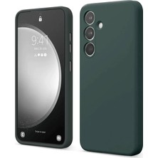 Almira Butik Mey Ithalat®  Samsung Galaxy S24 Fe Kılıf First Silikon - Koyu Yeşil