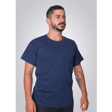 Okapi Bisiklet Yaka Kısa Kol Penye T-Shirt Lacivert
