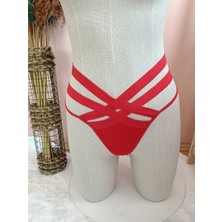 Zena Underwear Emma Yüksel Bel Lastik Şeritli Arkası Sıra Taş Tanga Detaylı Kadın Iç Giyim Külot