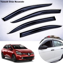 Caraks Renault Clio 4 Stw Mügen Cam Rüzgarlığı Abs Krom Nikelajlı Cam Rüzgarlığı 2012-2019 Arası 4 Lü Set