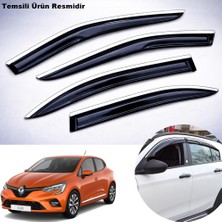 Caraks Renault Clio 5 Hb Mügen Cam Rüzgarlığı Abs Krom Nikelajlı Cam Rüzgarlığı 2020 Sonrası 4 Lü Set