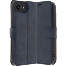 Almira Butik Mey Ithalat®  iPhone 16E Kılıf Trend S Plus Kapaklı Kılıf - Lacivert