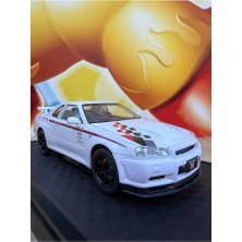 Scntoys Nıssan Skyline Gtr Nismo Diecast Model Araba 1:24 Nıssan Gtr Nısmo Model Metal Araba Beyaz