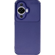 Almira Butik Mey Ithalat®  Huawei Nova 12S Kılıf Auto Focus Karbon Kapak - Lacivert