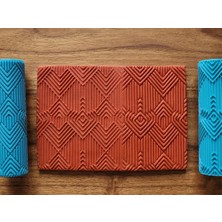 Atölye Dekupaj Model 225 - Polimer Kil Doku Oklavası / Seramik Çamuru Desen Rulosu