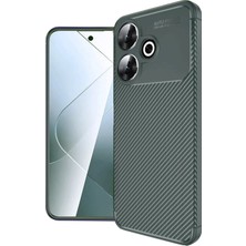 Almira Butik Mey Ithalat®   Redmi 13 4g Kılıf Auto Focus Karbon Kapak - Koyu Yeşil