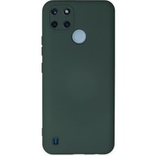 Almira Butik Mey Ithalat®  Realme C25Y Kılıf Nano Içi Kadife Silikon - Koyu Yeşil