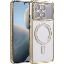 Almira Butik Mey Ithalat®   Poco X6 Pro Joke Simli Magneticsafe Kılıf - Gold
