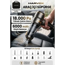 Harvox 18000PA Güçlü Vakum Araç Süpürgesi Taşınabilir Çantalı 6000MAH Bataryalı Üflemeli HXVC-002