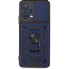 Almira Butik Mey Ithalat®   Redmi Note 12 5g Kılıf Pars Lens Yüzüklü Silikon - Lacivert