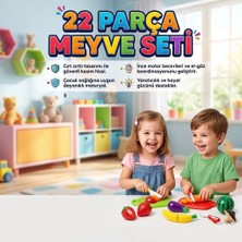 Farbu Oyuncak Kesilebilir Meyve ve Sebzeler! 22 Parça Cırt Cırt Mekanizmalı Eğitici Oyuncak Mutfak Seti