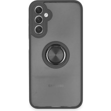 Almira Butik Mey Ithalat®  Samsung Galaxy A24 4g Kılıf Montreal Yüzüklü Silikon Kapak - Siyah