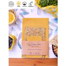 Balmumlu Doğal Saklama Bezi- 3'lü Set  (40X40CM-30X30CM-20X20CM)-BALMUMU Bezi -Karışık-4