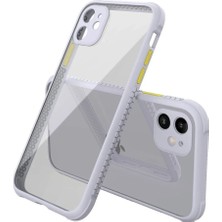 Almira Butik Mey Ithalat®  iPhone 12 Mini Kılıf Miami Şeffaf Silikon - Lila