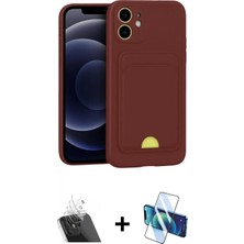 Marsilyan™- iPhone 11 Kılıf Vadi Çizgi Prime - Siyah 3D Antistatik Cam Ekran Koruyucu + Şeffaf Kamera Lens Koruma Cam