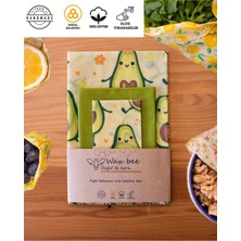 Balmumlu Doğal Saklama Bezi- 3'lü Set  (40X40CM-30X30CM-20X20CM)-BALMUMU Bezi -Avakado