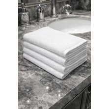 Tekstil Stokları 4'lü Premium Microcotton %100 Pamuk 30X50 cm El, Ayak ve Mutfak Havlusu Seti