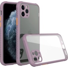 Almira Butik Mey Ithalat®  iPhone 11 Pro Max Kılıf Miami Şeffaf Silikon - Açık Mor