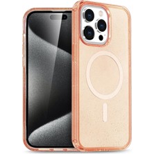Almira Butik Mey Ithalat®  iPhone 15 Pro Max Kılıf Star Magsafe Kapak - Turuncu