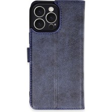 Almira Butik Mey Ithalat®  iPhone 16 Pro Max Kılıf Trend S Plus Kapaklı Kılıf - Lacivert