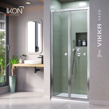 İkon Duş Sistemleri Vikka Katlanır | Krom Şeffaf Duş Kabini H:190