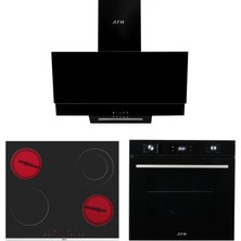 Afm Tech ve Ferre Marka/ Wıle Sessiz Vitro. Elektirikli Siyah Ankastre Set (MS263 + FM3250+ FM7700)