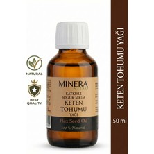 Minera Vital Keten Tohumu Yağı 50 ml (Flaxseed Oil) %100 Saf Soğuk Sıkım Damlalıklı Cam Şişe