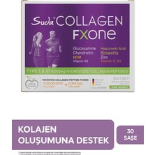 Suda Collagen Fxone Elma Aromalı Toz Saşe 30 x 13 gr - Kolajen Peptit Takviye Edici Gıda