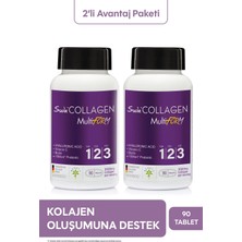 Suda Collagen Beauty Multiform Hidrolize Kolajen Peptitleri, Hyaluronik Asit, Vitamin C, Biotin, Probiyotik Mikroorganizma İçeren 90 Tablet Takviye Edici Gıda x2 Adet
