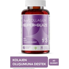 Suda Collagen Super Glaze 60 Gummy Kolajen Takviyesi Ahududu Aromalı Türkiye Menşeli