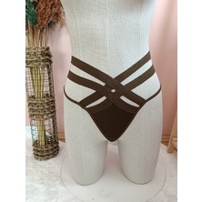 Zena Underwear Emma Yüksel Bel Lastik Şeritli Arkası Sıra Taş Tanga Detaylı Kadın Iç Giyim Külot