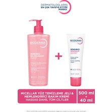 Bioderma Hassas ve Normal Ciltler İçin 2'li Set Micellar Yüz Temizleme Jeli ve Nemlendirici Krem 500 ml + 40 ml