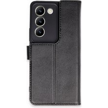 Almira Butik Mey Ithalat®  Vivo V30 Lite 4g Kılıf Trend S Plus Kapaklı Kılıf - Siyah