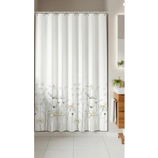 Tropik Home -Daisy Papatya- Çift Kanatlı Banyo Duş Perdesi (2X110X200)