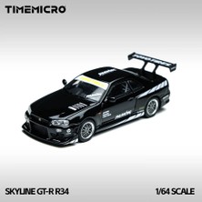 Time Micro Timemicro 1:64 Nissan Skyline Gt-R R34 Siyah Jdm Diecast Model Araba