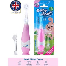 Işıklı Bebek ve Çocuk Diş Fırçası 0-3 Yaş - Pilli - 2 Yedek Başlık - Pembe