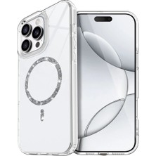 16 Pro Max Live Diamond Magsafe Kapak - Şeffaf