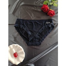 Zena Underwear Ava Arkası Çift Pencereli Fiyonklu Full Dantelli Kadın Iç Giyim Külot