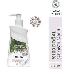 INCIA %100 Doğal Sıvı Kastil Sabunu Hassas Ciltler İçin Zeytinyağlı 10 Bitkisel Değerli Yağ Vegan 250 ml