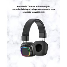 Sh Ticaret Kablosuz Rgb Işıklı Katlanabilir Bluetooth Kulak Üstü Kulaklık