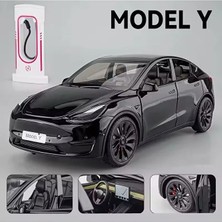 Scntoys Tesla Model Y Diecast Araba Sesli Işıklı Açılan Kapılar Jarj Istasyonlu Yeni Model Tesla Araba