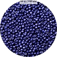 Herşey Trend Herşeytrend Lacivert Renk 4 mm Yaklaşık 1100 Adet / 100 Gram Cam Boncuk Oya Yazma Bileklik ve Kolye