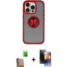 Marsilyan™- iPhone 16 Pro Max Kılıf Yörünge Çizgi - Siyah 3D Antistatik Mat Seramik Nano Ekran Koruyucu + Çöl Titanyum Raze Metal Kamera Lens