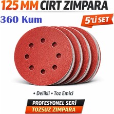 Venoa 125 mm Cırt Zımpara Kağıdı 5 Adet – 8 Delikli Disk, Ahşap & Metal Uyumlu 360 Kum