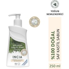 INCIA %100 Doğal Sıvı Kastil Sabunu Yoğun Nemlendirici Zeytinyağlı 10 Bitkisel Değerli Yağ Vegan 250 ml