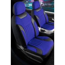 Freshstart Toyota Yaris 2006-2008 Tay Tüyü Oto Koltuk Kılıfı Fermuarlı Ön Arka Set Mavi Edition